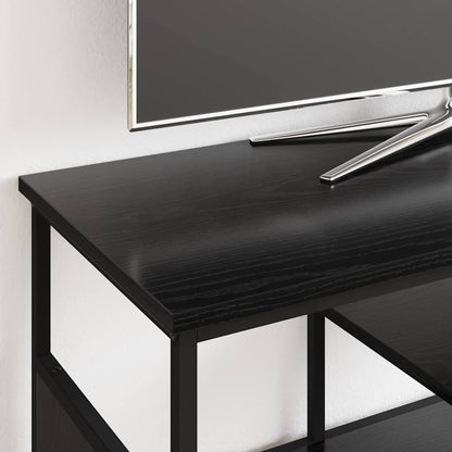 TV Cabinet Black Oak 100 x 35 x 45 cm Engineered Wood and Iron