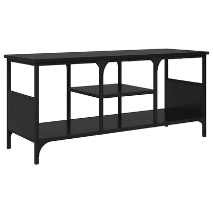 TV Cabinet Black Oak 100 x 35 x 45 cm Engineered Wood and Iron