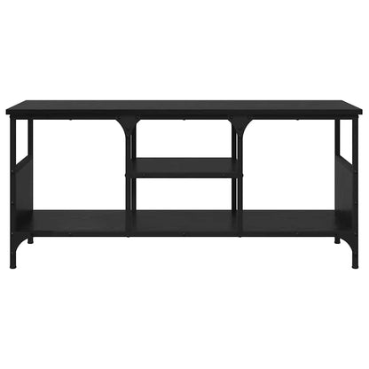 TV Cabinet Black Oak 100 x 35 x 45 cm Engineered Wood and Iron
