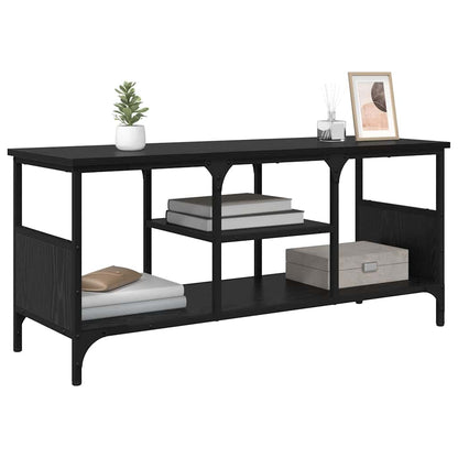 TV Cabinet Black Oak 100 x 35 x 45 cm Engineered Wood and Iron