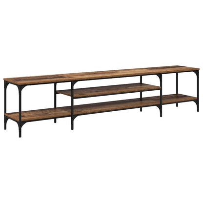 TV Cabinet Old Wood 201 x 35 x 45 cm Engineered Wood and Iron