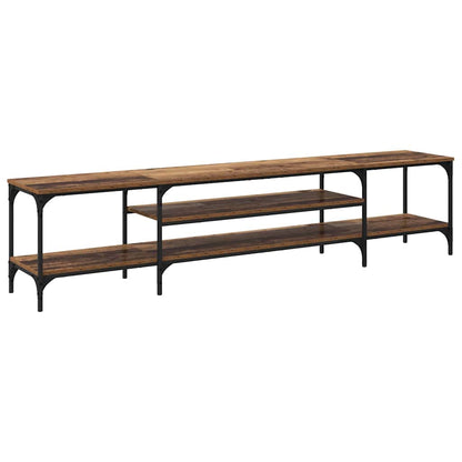 TV Cabinet Old Wood 201 x 35 x 45 cm Engineered Wood and Iron