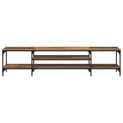 TV Cabinet Old Wood 201 x 35 x 45 cm Engineered Wood and Iron