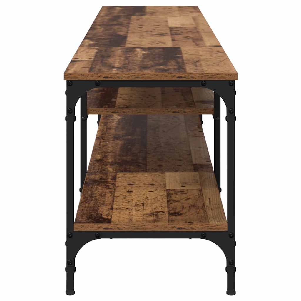 TV Cabinet Old Wood 201 x 35 x 45 cm Engineered Wood and Iron