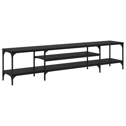 TV Cabinet Black Oak 201 x 35 x 45 cm Engineered Wood and Iron