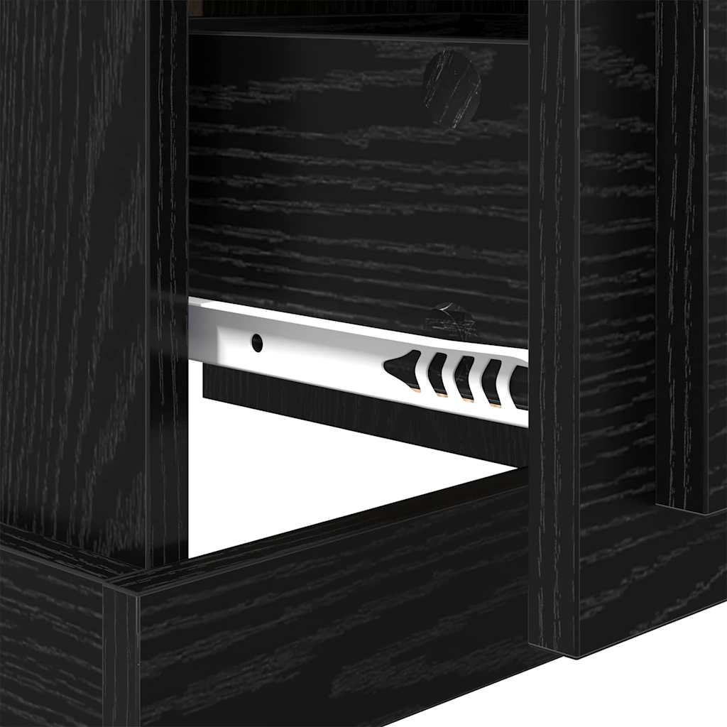 Bedside Cabinet Black oak 39 x 39 x 47.5 cm Engineered wood