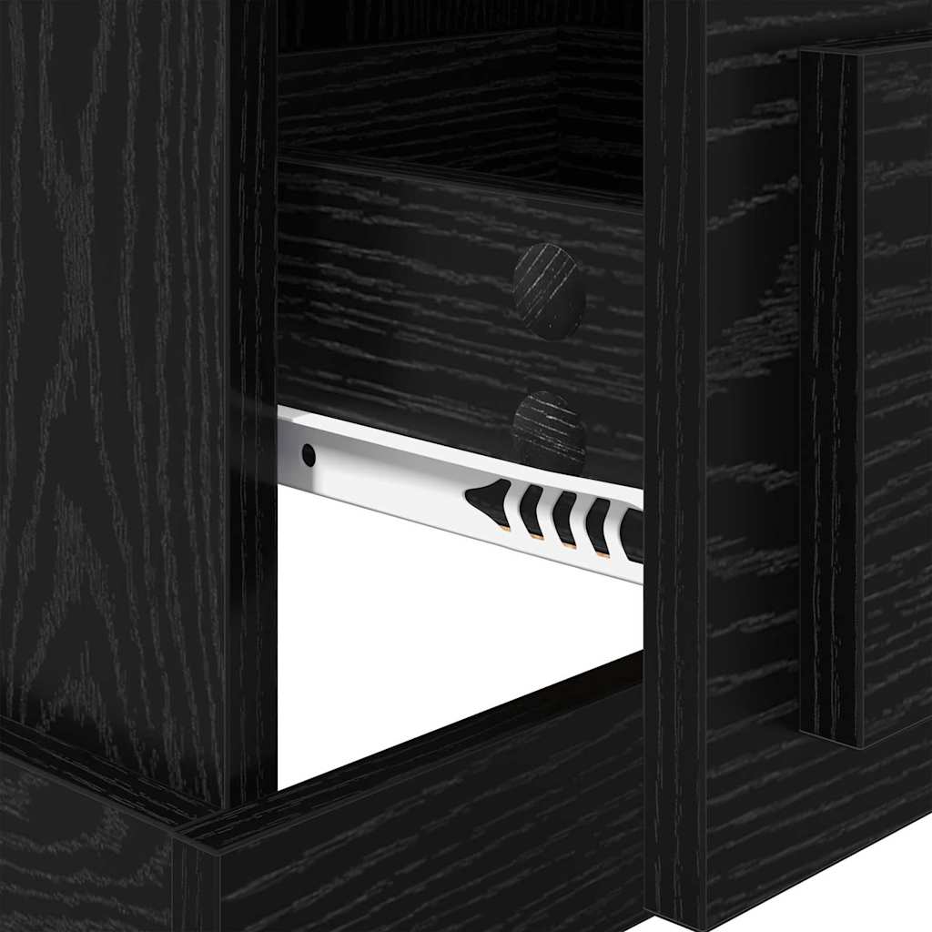 Bedside Cabinet Black Oak 39 x 39 x 67.5 cm Engineered Wood