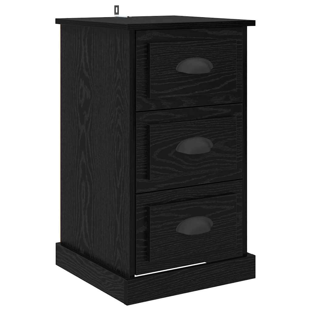 Bedside Cabinet Black Oak 39 x 39 x 67.5 cm Engineered Wood