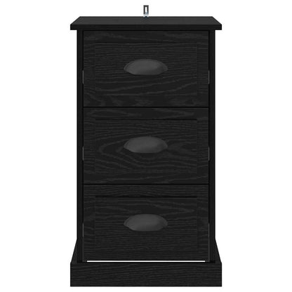 Bedside Cabinet Black Oak 39 x 39 x 67.5 cm Engineered Wood