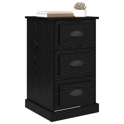 Bedside Cabinet Black Oak 39 x 39 x 67.5 cm Engineered Wood