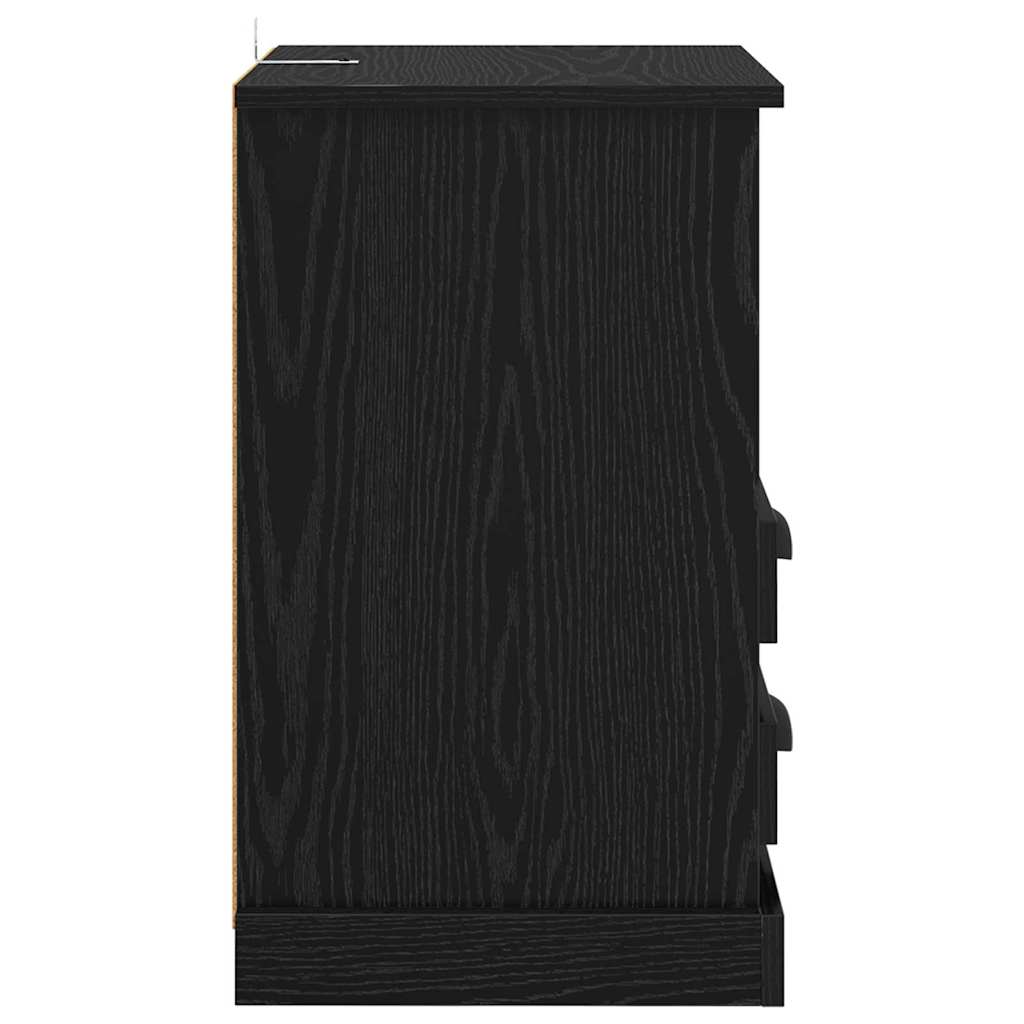Bedside Cabinet Black oak 43 x 36 x 60 cm Engineered wood