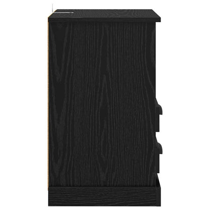 Bedside Cabinet Black oak 43 x 36 x 60 cm Engineered wood