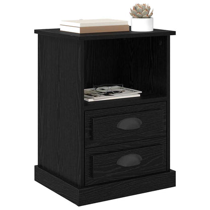 Bedside Cabinet 2 pcs Black oak 43 x 36 x 60 cm Engineered wood