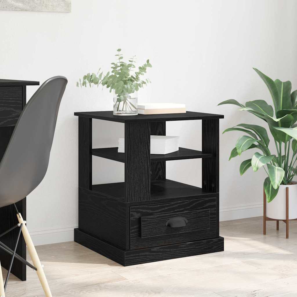 Bedside Cabinet Black oak 50 x 50 x 60 cm Engineered wood