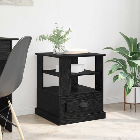 Bedside Cabinet Black oak 50 x 50 x 60 cm Engineered wood