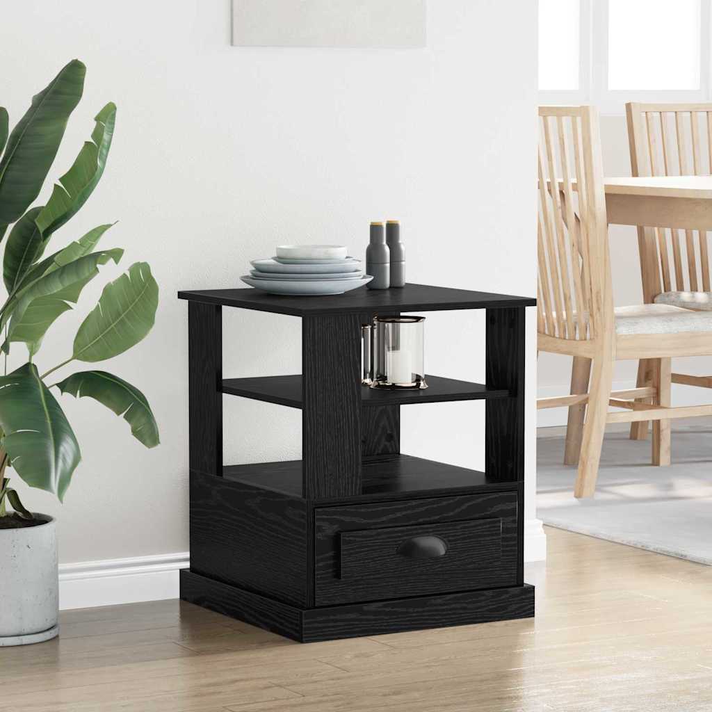Bedside Cabinet Black oak 50 x 50 x 60 cm Engineered wood