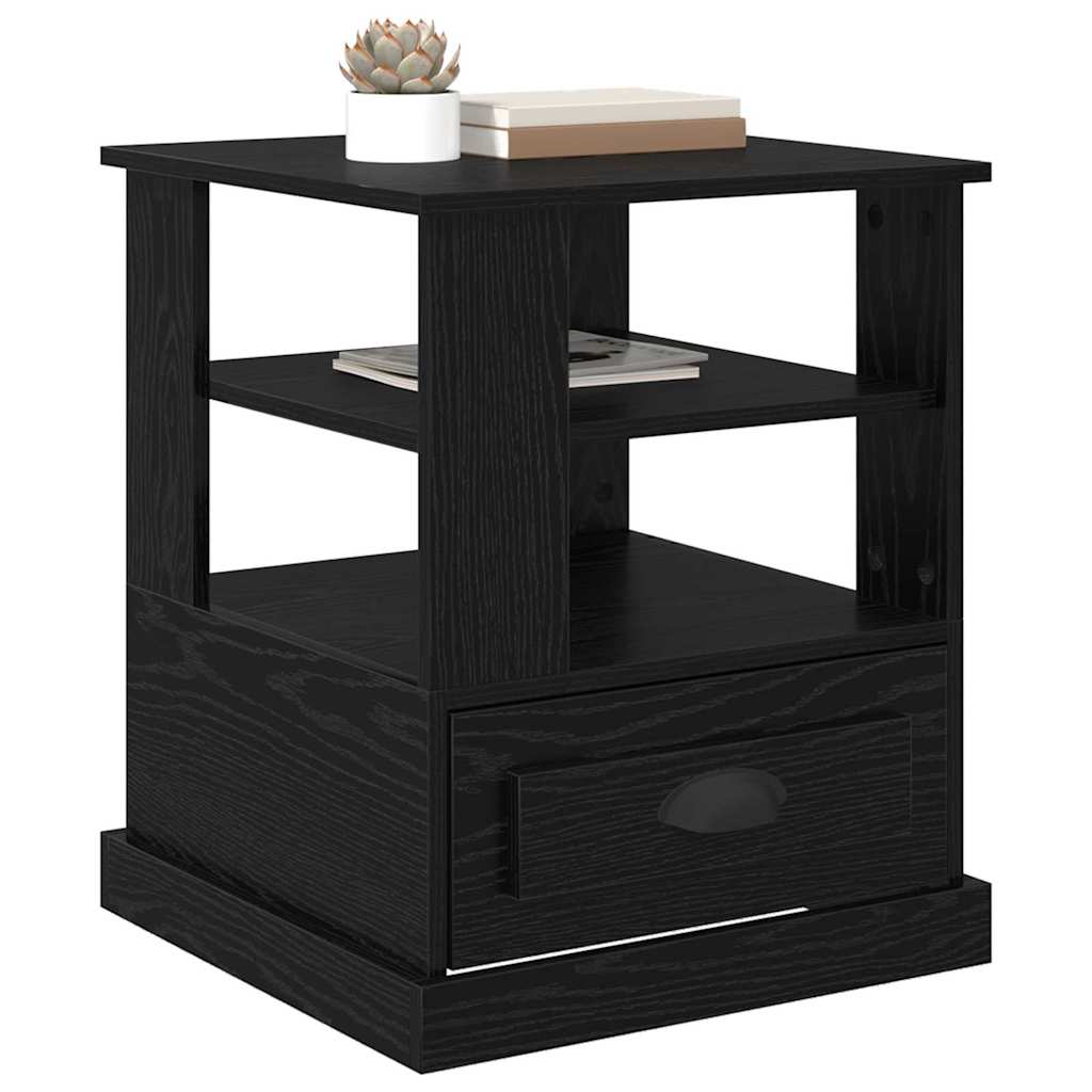 Bedside Cabinet Black oak 50 x 50 x 60 cm Engineered wood