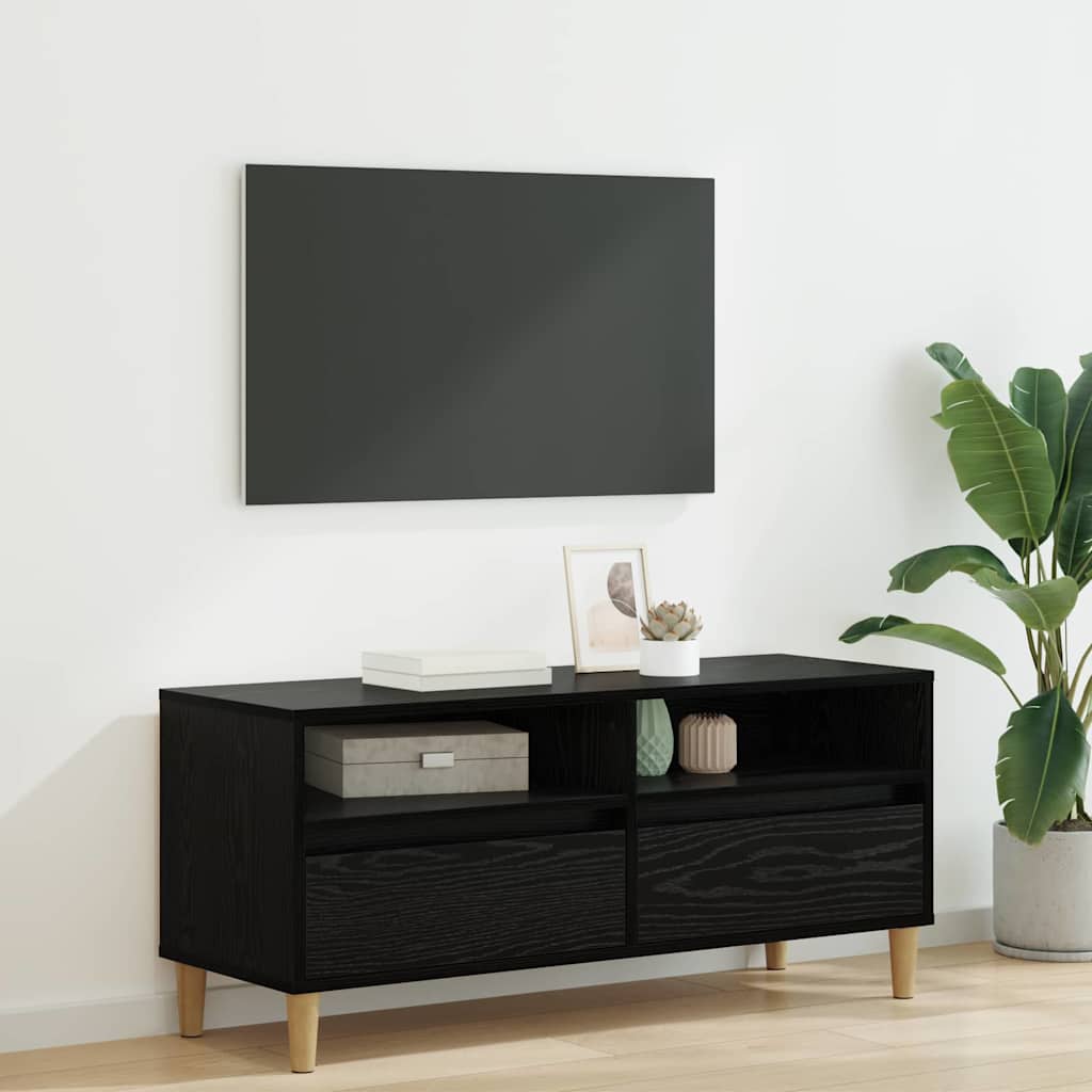TV Cabinet Black Oak 100 x 34.5 x 44.5 cm Engineered Wood