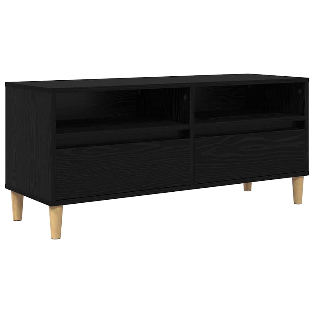 TV Cabinet Black Oak 100 x 34.5 x 44.5 cm Engineered Wood