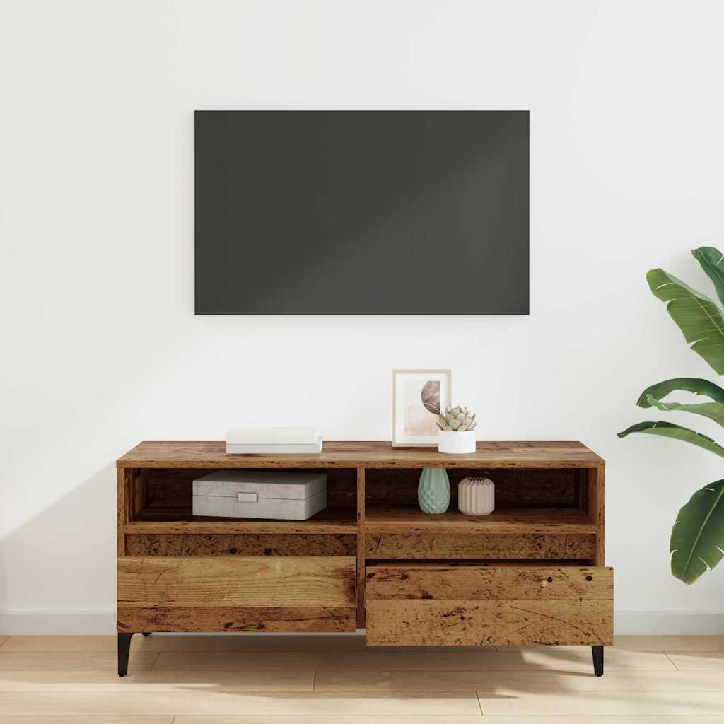TV Cabinet with Drawer Old Wood 100 x 34.5 x 44.5 cm
