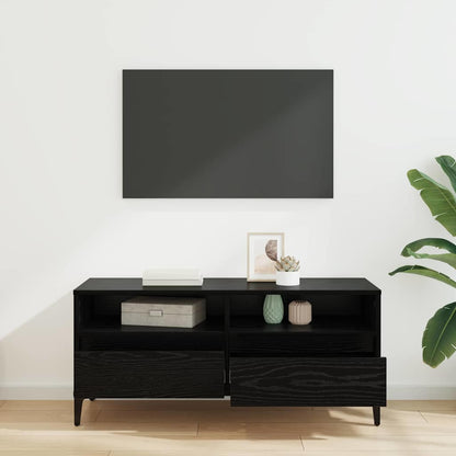 TV Cabinet with Drawer Black Oak 100 x 34.5 x 44.5 cm