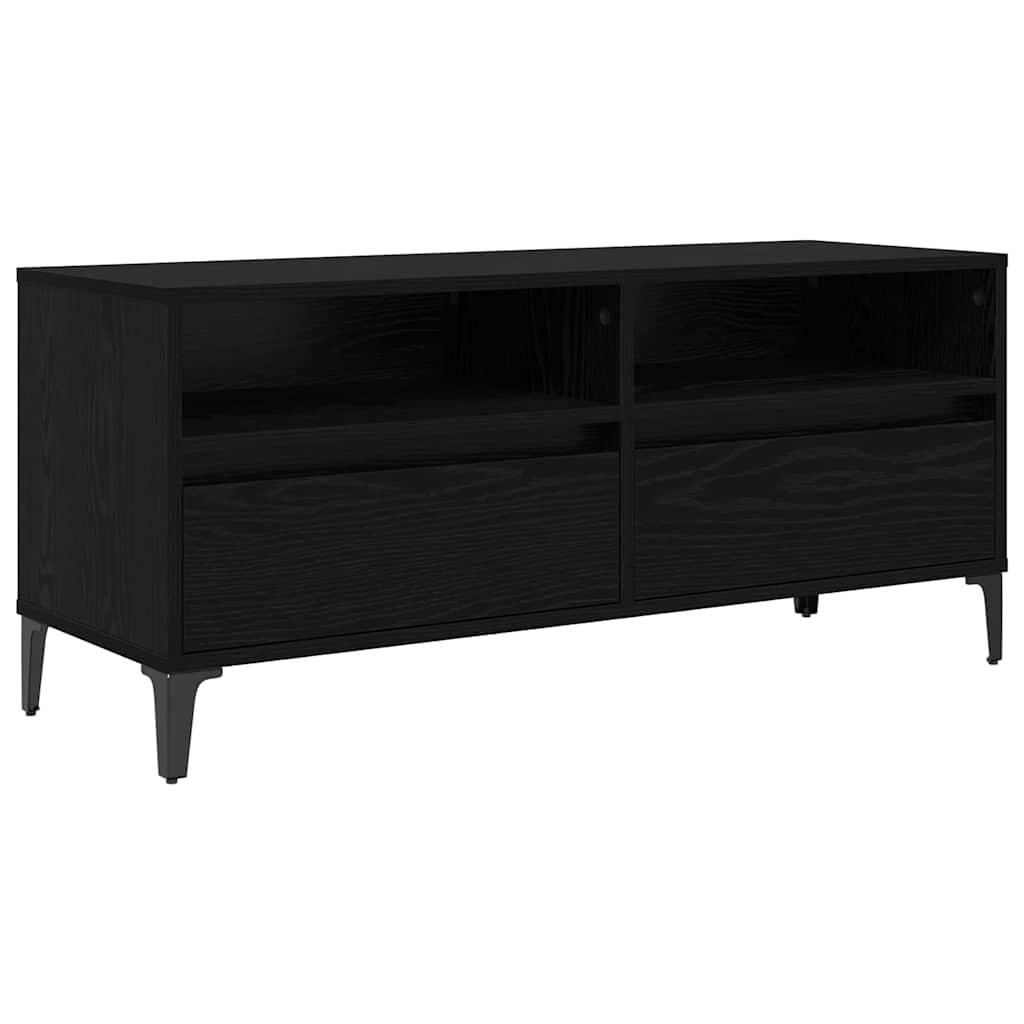 TV Cabinet with Drawer Black Oak 100 x 34.5 x 44.5 cm