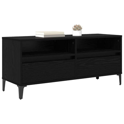 TV Cabinet with Drawer Black Oak 100 x 34.5 x 44.5 cm
