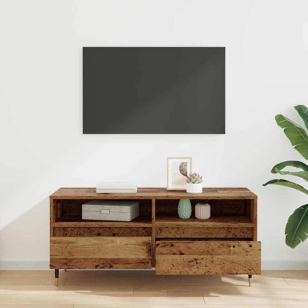 TV Cabinet with Drawer Old Wood 100 x 34.5 x 44.5 cm