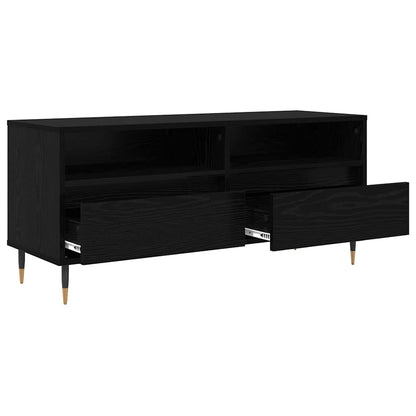TV Cabinet with Drawer Black Oak 100 x 34.5 x 44.5 cm