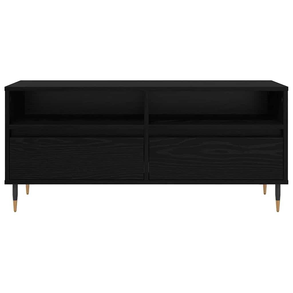 TV Cabinet with Drawer Black Oak 100 x 34.5 x 44.5 cm