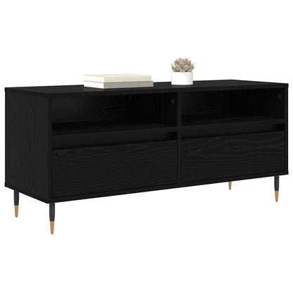 TV Cabinet with Drawer Black Oak 100 x 34.5 x 44.5 cm