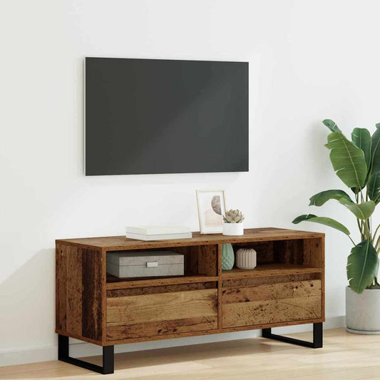 TV Cabinet with Drawer Old Wood 100 x 34.5 x 44.5 cm