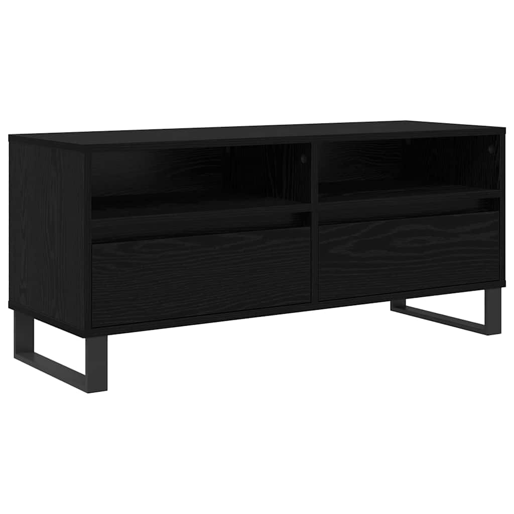 TV Cabinet with Drawer Black Oak 100 x 34.5 x 44.5 cm