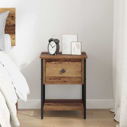 Bedside Table Old Wood 34 x 35.5 x 45 cm Engineered Wood