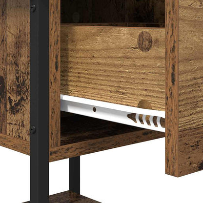 Bedside Table 2 pcs Old wood 34 x 35.5 x 45 cm Engineered Wood