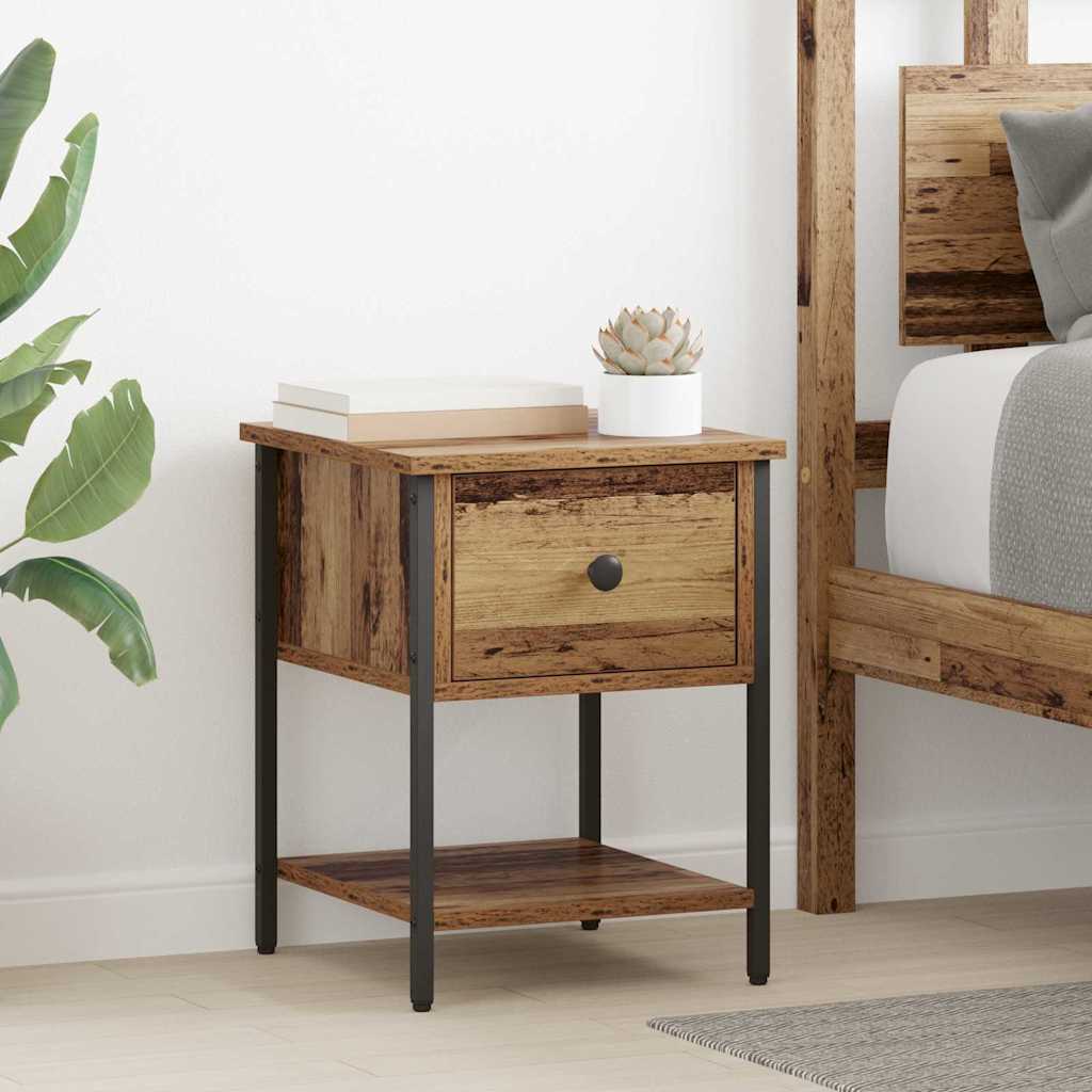 Bedside Table 2 pcs Old wood 34 x 35.5 x 45 cm Engineered Wood