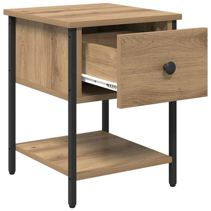 Bedside Table with Drawer 2 pcs Artisan oak 34 x 35.5 x 45 cm