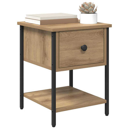 Bedside Table with Drawer 2 pcs Artisan oak 34 x 35.5 x 45 cm