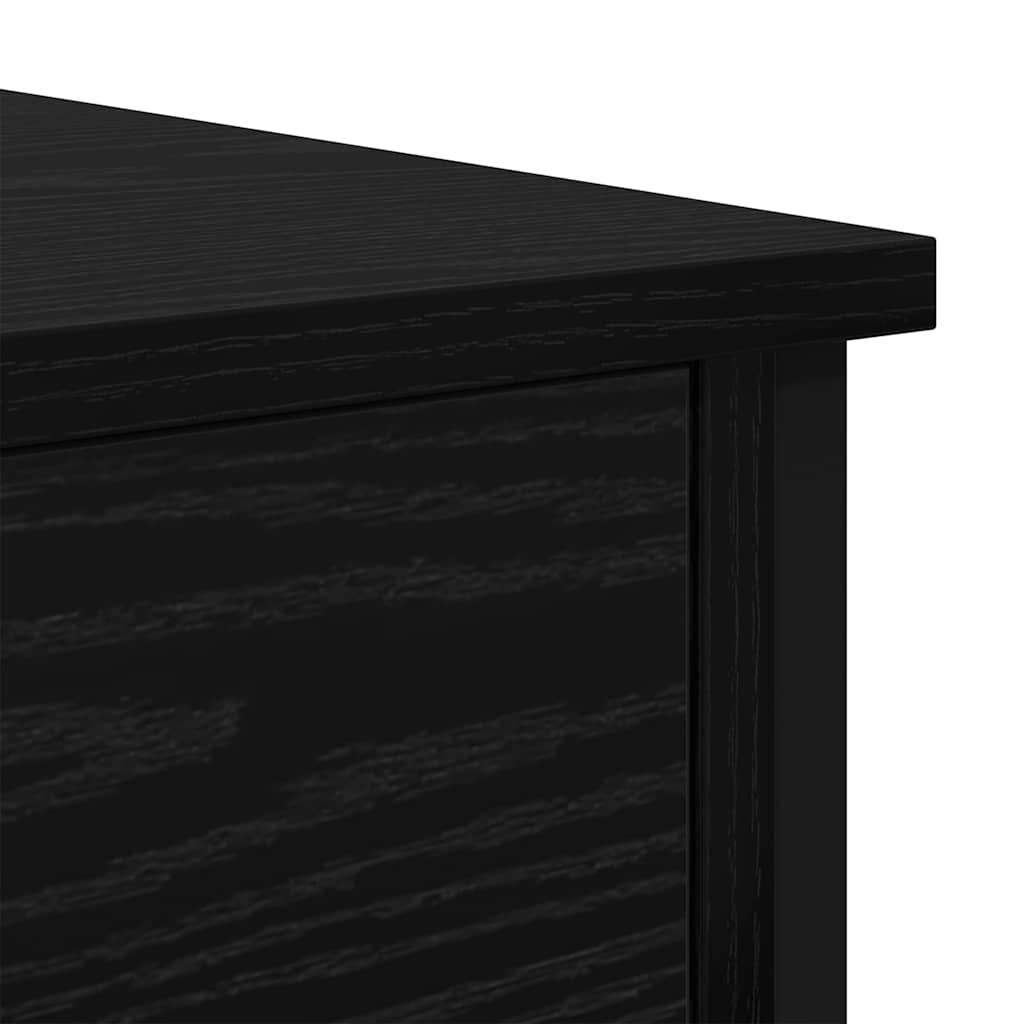 Bedside Table Black Oak 34 x 35.5 x 45 cm Engineered Wood