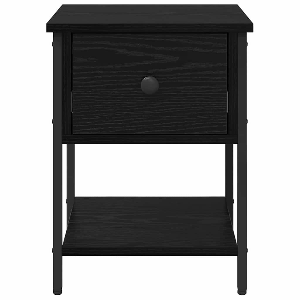 Bedside Table Black Oak 34 x 35.5 x 45 cm Engineered Wood