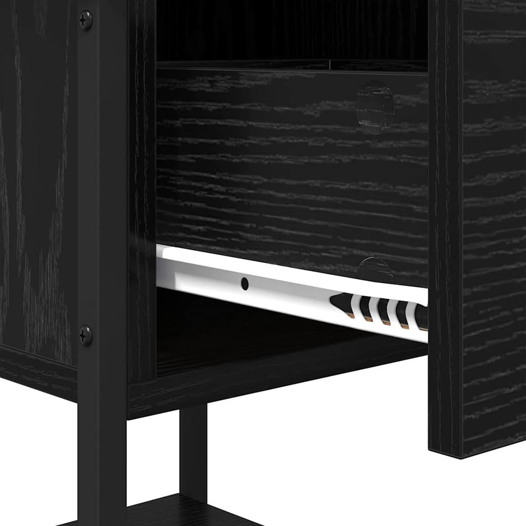 Bedside Table 2 pcs Black oak 34 x 35.5 x 45 cm Engineered Wood