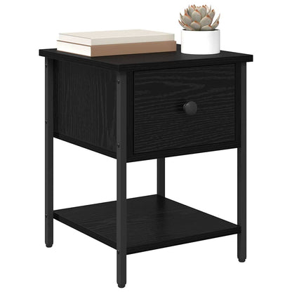 Bedside Table 2 pcs Black oak 34 x 35.5 x 45 cm Engineered Wood