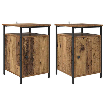 Bedside Cabinet 2 pcs Old wood 40 x 42 x 60cm Engineered Wood