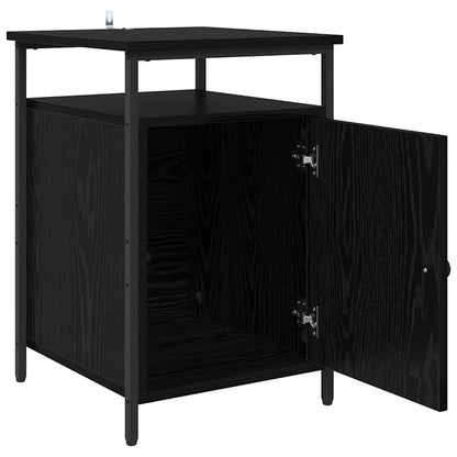 Bedside Cabinet Black oak 40 x 42 x 60cm Engineered Wood
