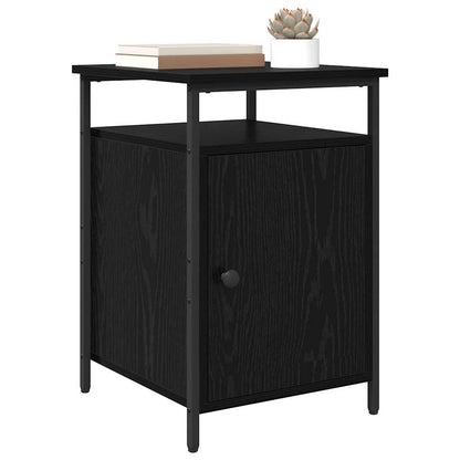 Bedside Cabinet Black oak 40 x 42 x 60cm Engineered Wood