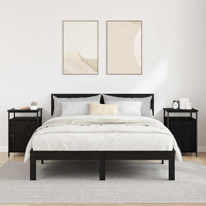 Bedside Cabinet 2 pcs Black oak 40 x 42 x 60cm Engineered Wood