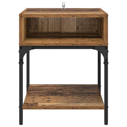 Bedside Table 2 pcs Old wood 40 x 40 x 50 cm Engineered wood