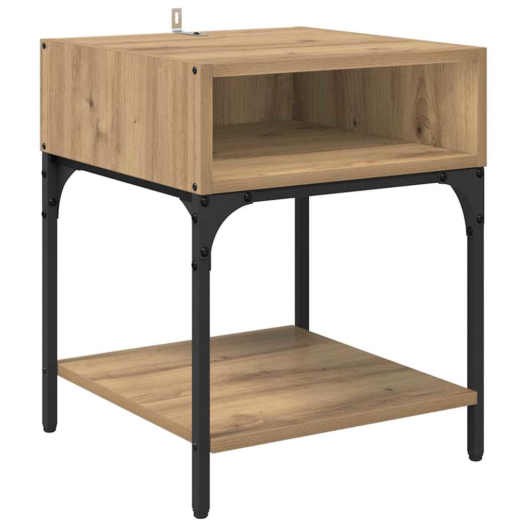 Bedside Table Artisan oak 40 x 40 x 50 cm Engineered wood