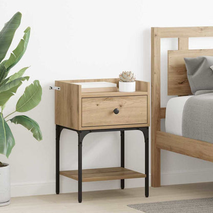 Bedside Table with Drawer Artisan oak Engineered wood