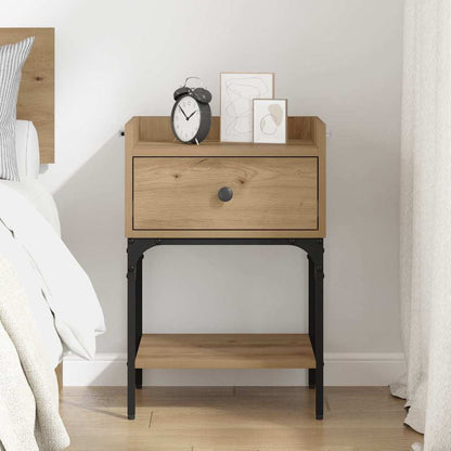 Bedside Table with Drawer Artisan oak Engineered wood